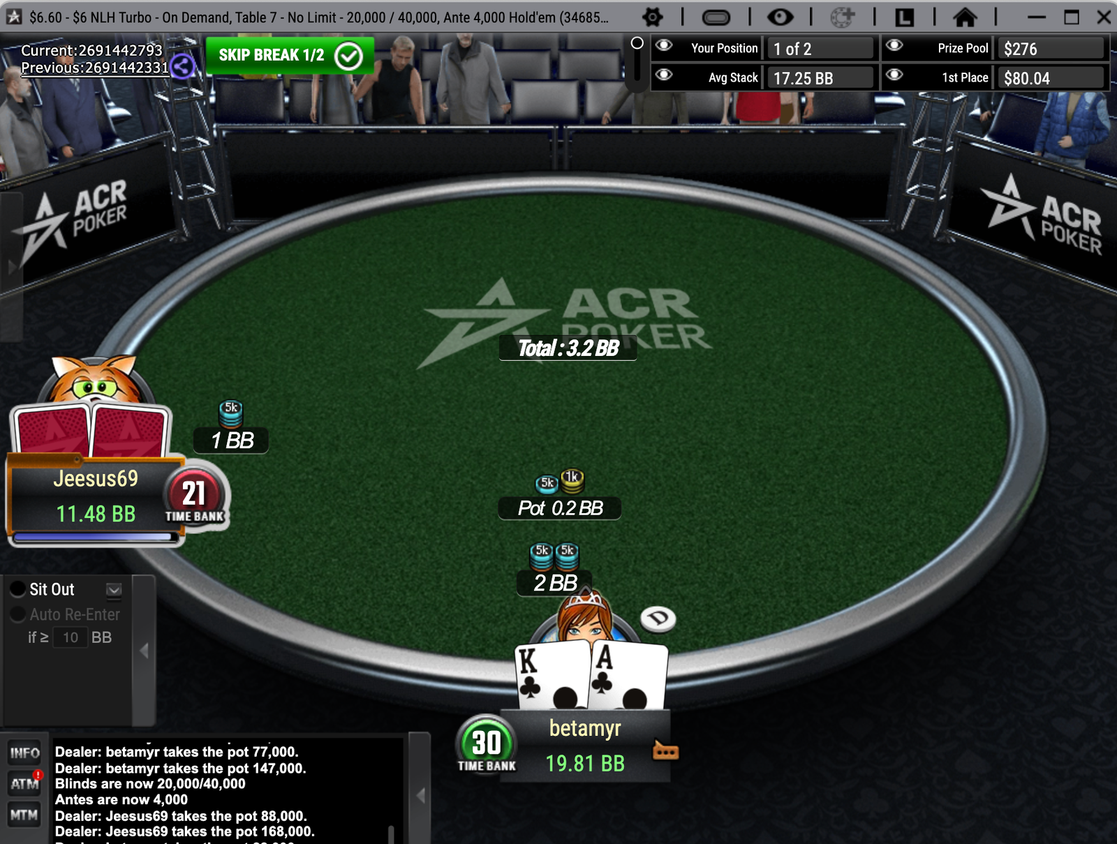 Grinding MTT SnG on ACR